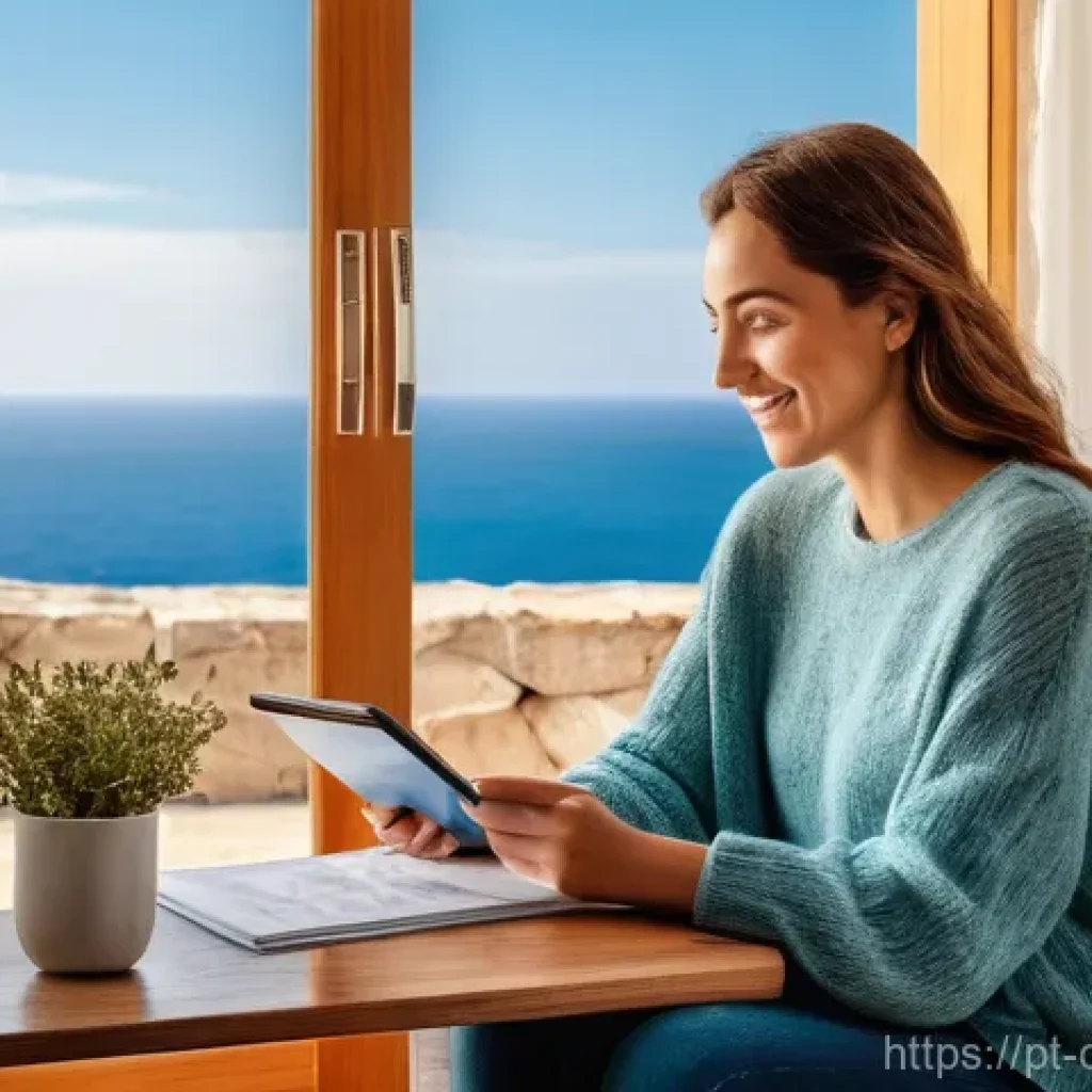 키프로스 항공편 최저가 찾기 - **Prompt 1: Serene Cyprus Travel Planning with Smart Anticipation**
    A wide shot of a thoughtful ...