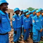 Home 9 유엔 평화유지군과 키프로스 - **Prompt Title: Guardians of Hope in a Rebuilding World**
A group of diverse UN peacekeepers, me...