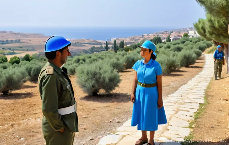 유엔 평화유지군과 키프로스 - **Prompt Title: Guardians of Hope in a Rebuilding World**
    A group of diverse UN peacekeepers, me...