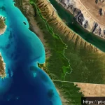 키프로스 그리스와 터키 관계 - A detailed aerial view of Cyprus showing the divided island with the UN &ldquo;Green Line&rdquo; clearly marked,...